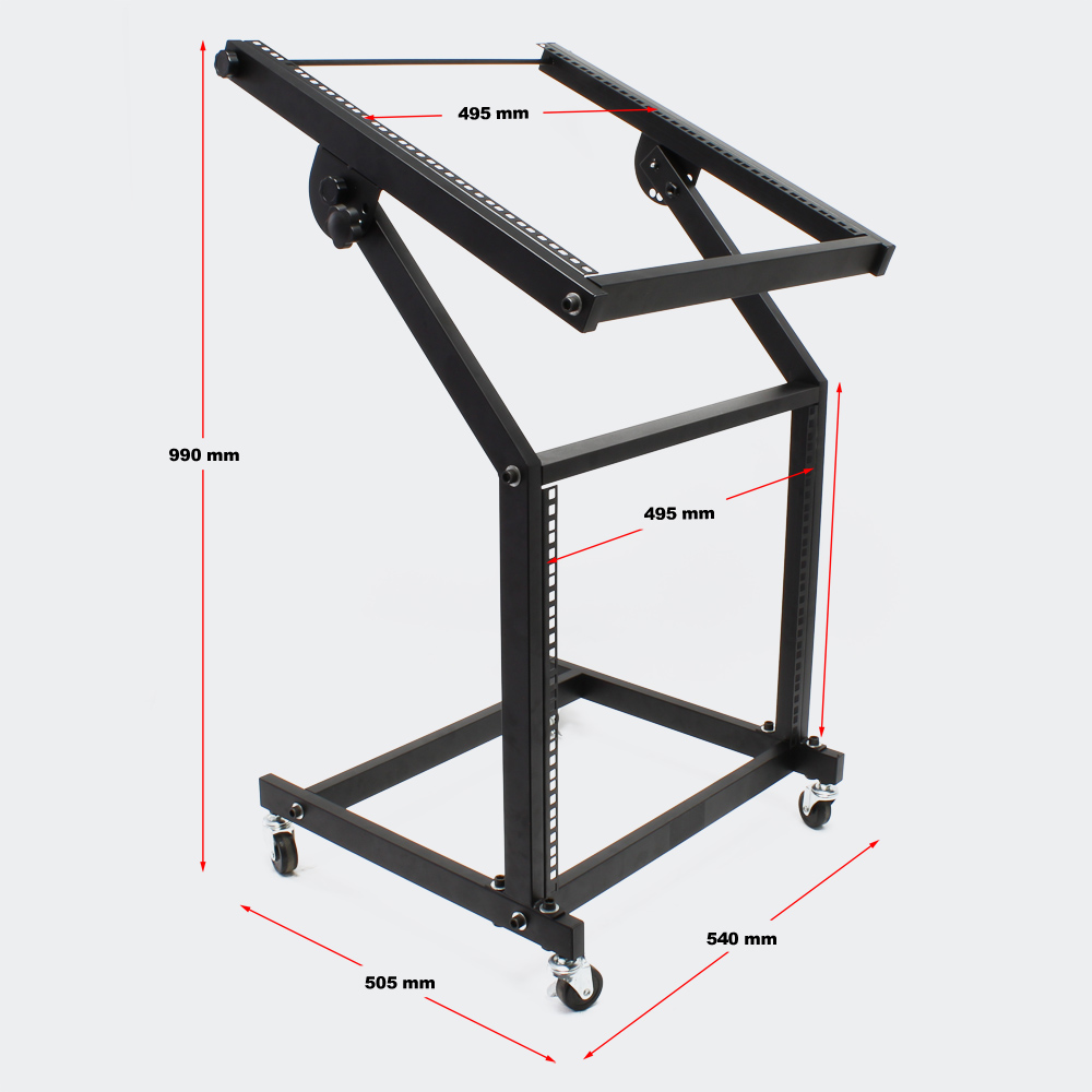 Maschinenwagen rollbar schwenkbar 88cm 21HE Rackwagen Studiowagen