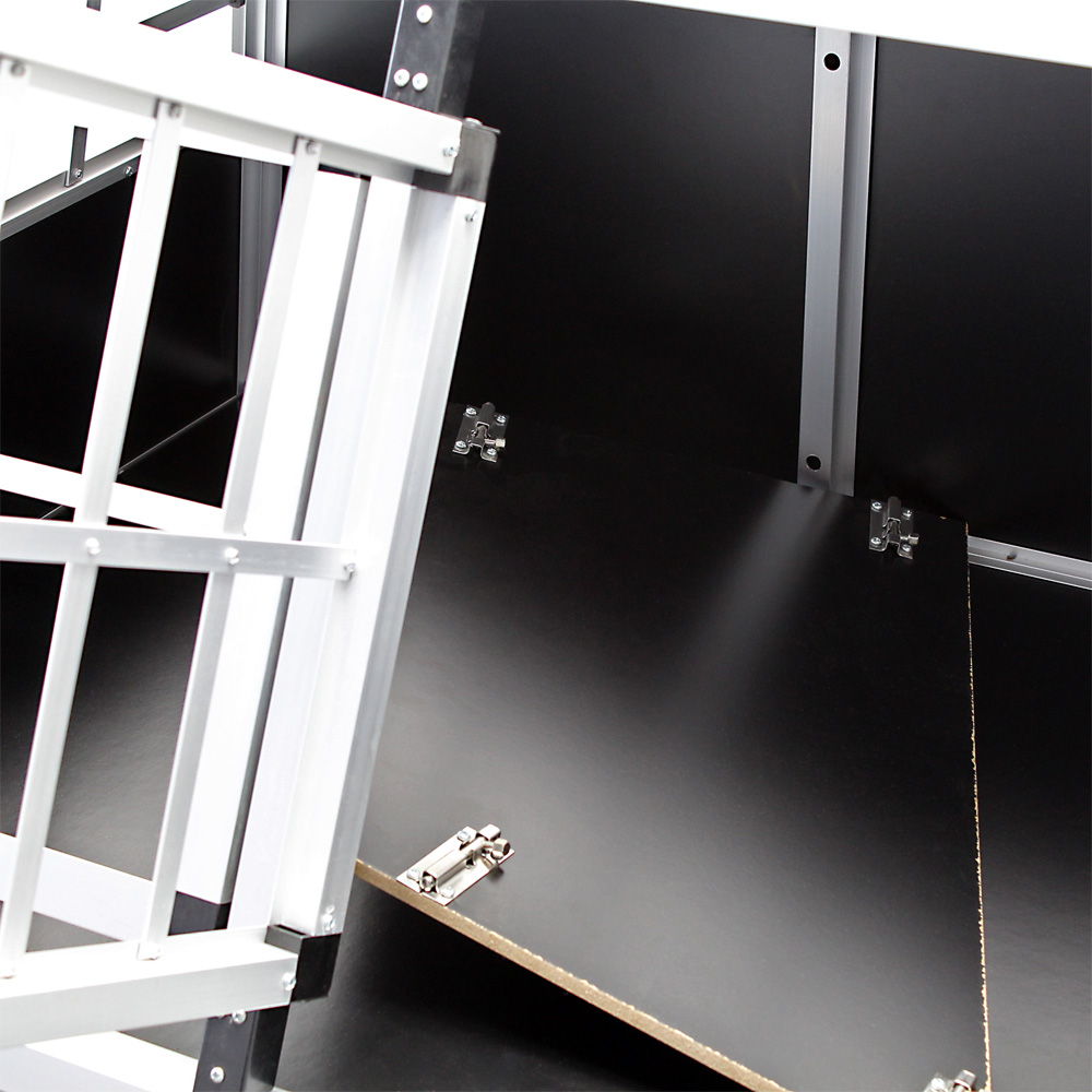 Mobile kleine Hundetransportbox, Doppeltürig, Aluminium und MDF