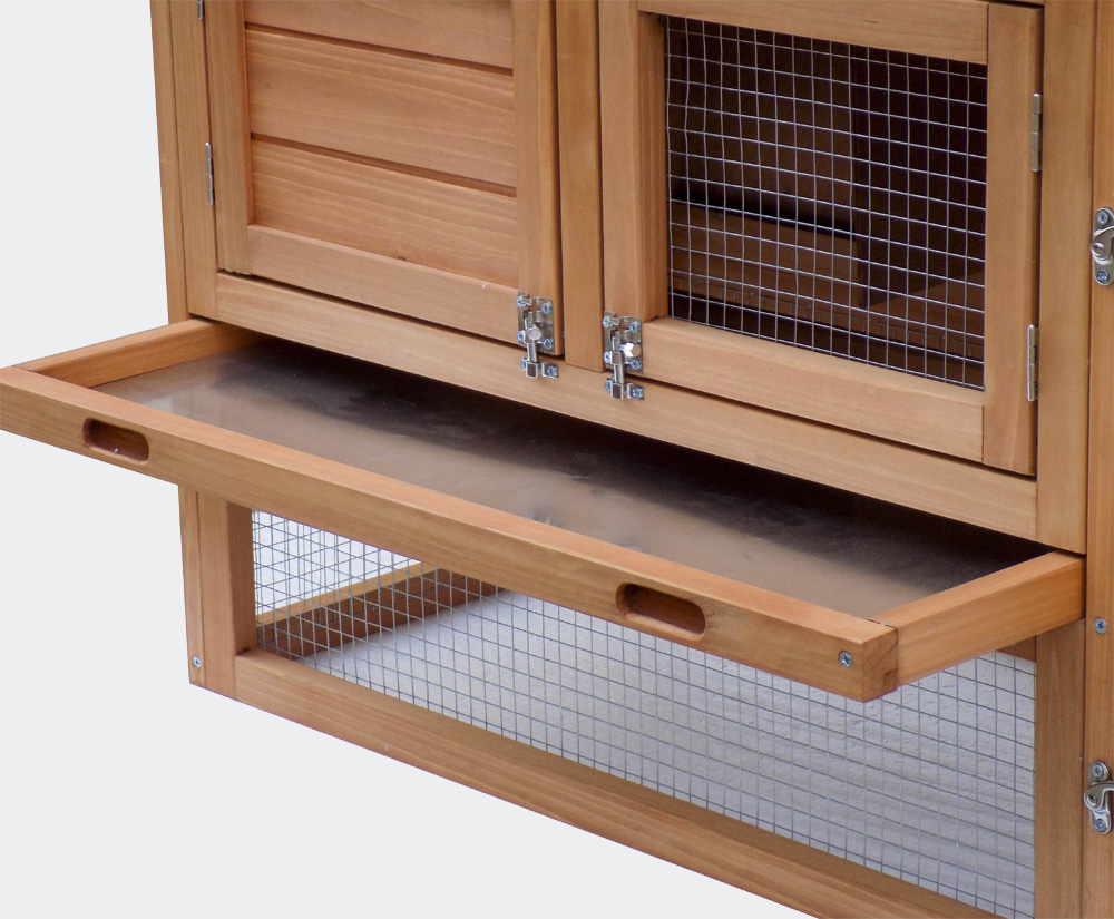 XXL Hasenstall mit Freilauf, erhöhter Unterschlupf, 1560x520x680mm