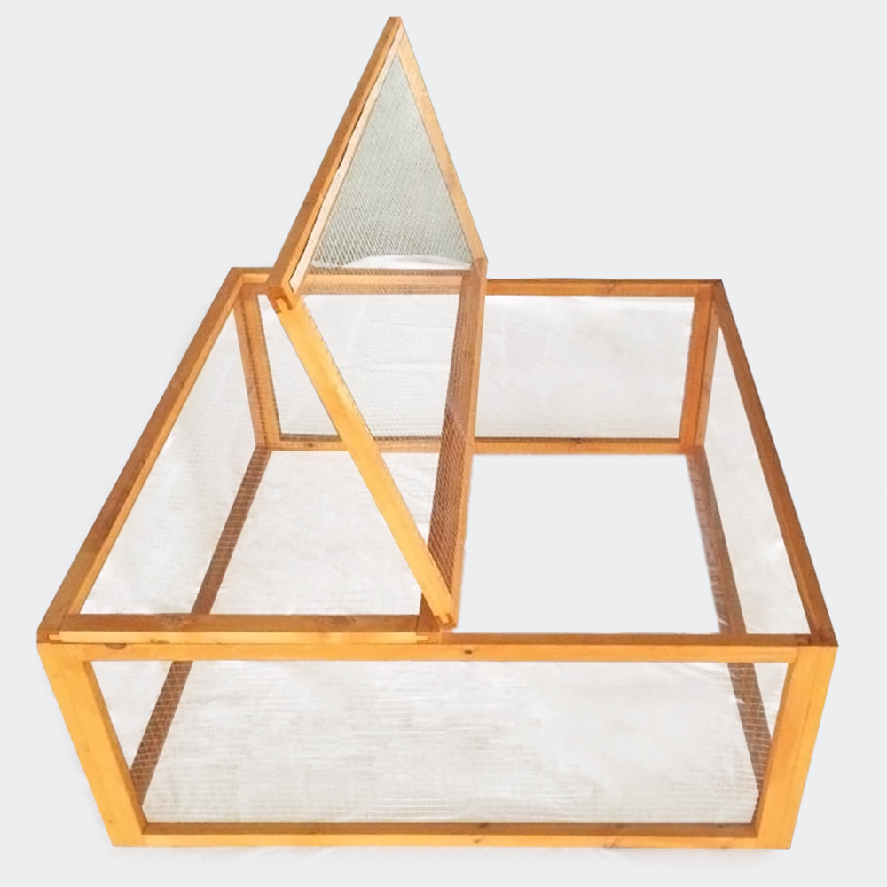 Freilaufgehege Holz Quadrat mit Abdeckung Kleintierstall Kaninchen