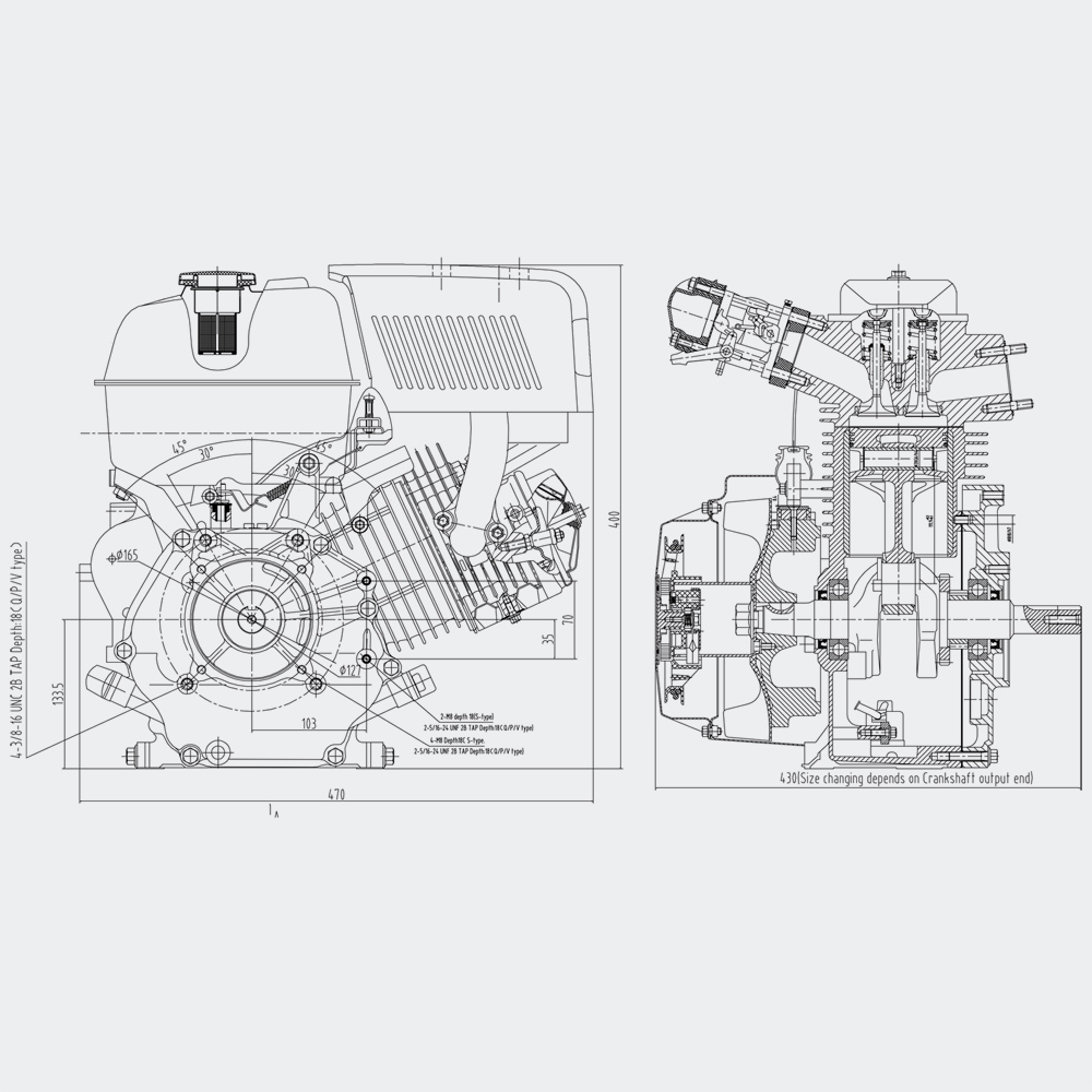 LIFAN 190 Benzinmotor 10.5kW (14.3PS) 4Takt 25mm luftgekühlt Handstart