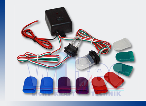 U-Stroboskop-Blitzlicht 5 Farbkappen Strobo-Light Stroboskop Strobo Blitzer 12V