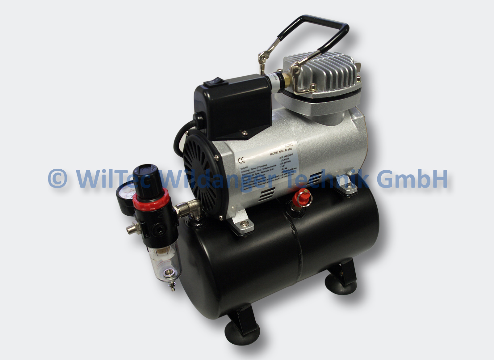 Mini Airbrush Kompressor Airbrushkompressor Model AS186 mit Lufttank