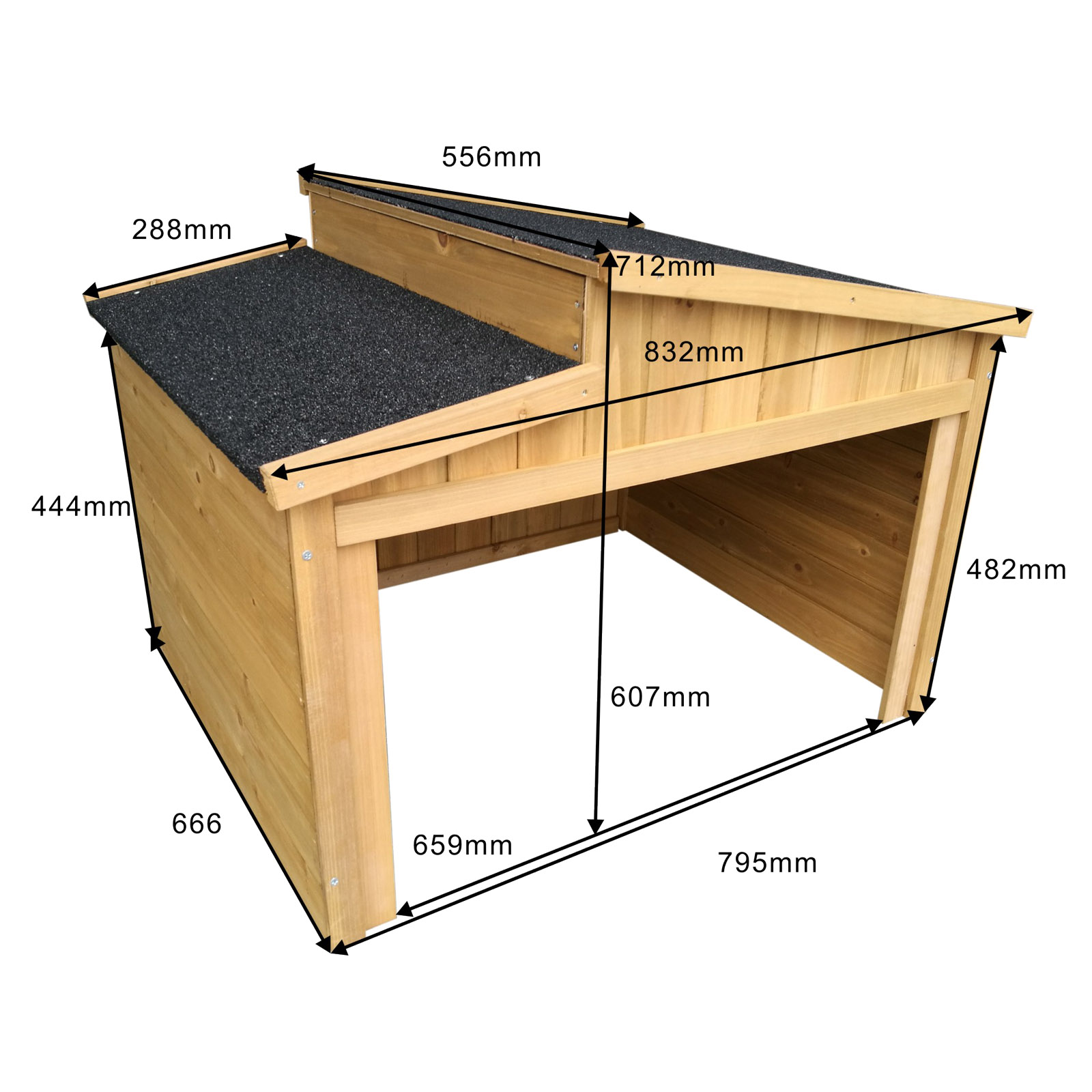 Mähroboter Holzgarage Schrägdach Massivholz Unterstand Automower