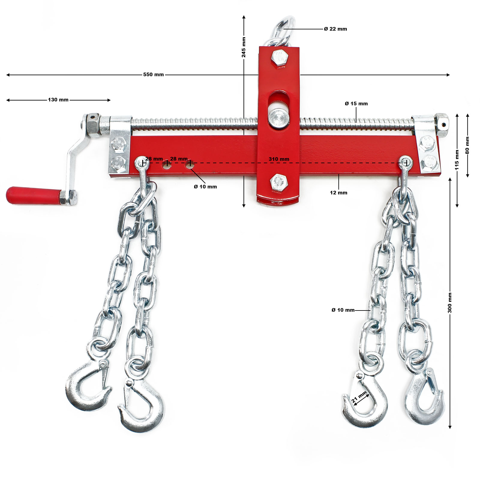 Werkstattkran 900KG - Motorheber Mit Ketten Für Werkstatt & Garage