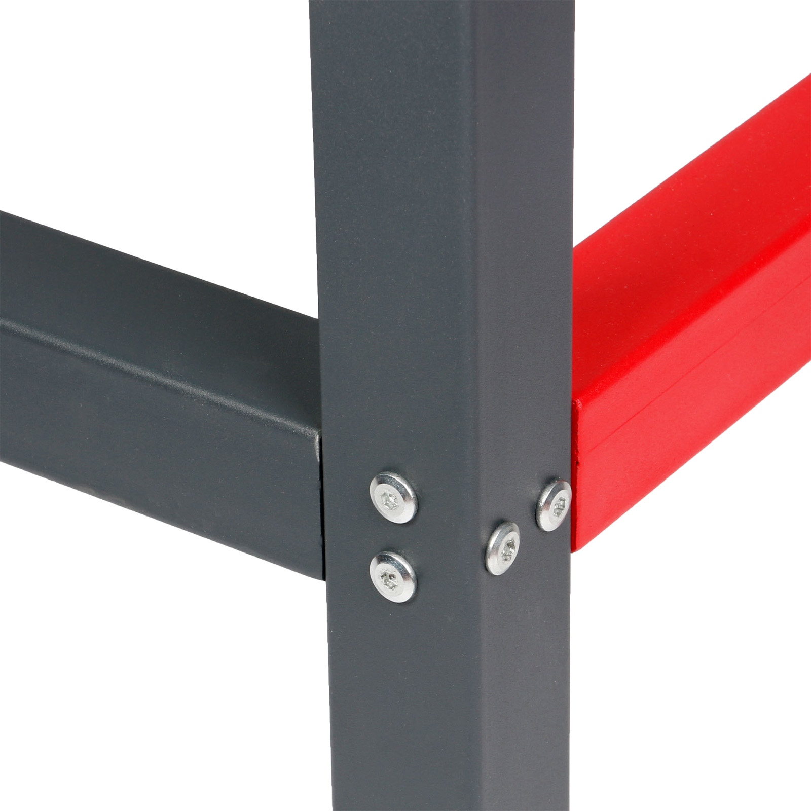 Wiltec Werkbank Gestell 150 X 57 X 81 Cm Aus Stahl, Werkbankgestell In Anthrazit Rot Tischgestell Werkstatt 12995324