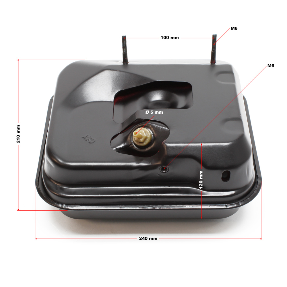 WilTec Pi/èce d/étach/ée Reservoir dessence Rouge pour Les Moteurs a Essence 6,5 CV