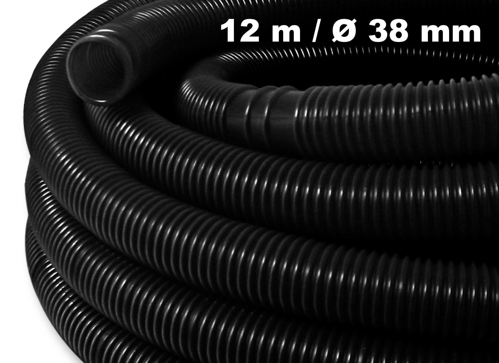 2 18 m 12m 38mm Solarschlauch Schwimmbadschlauch Schwarz Muffe