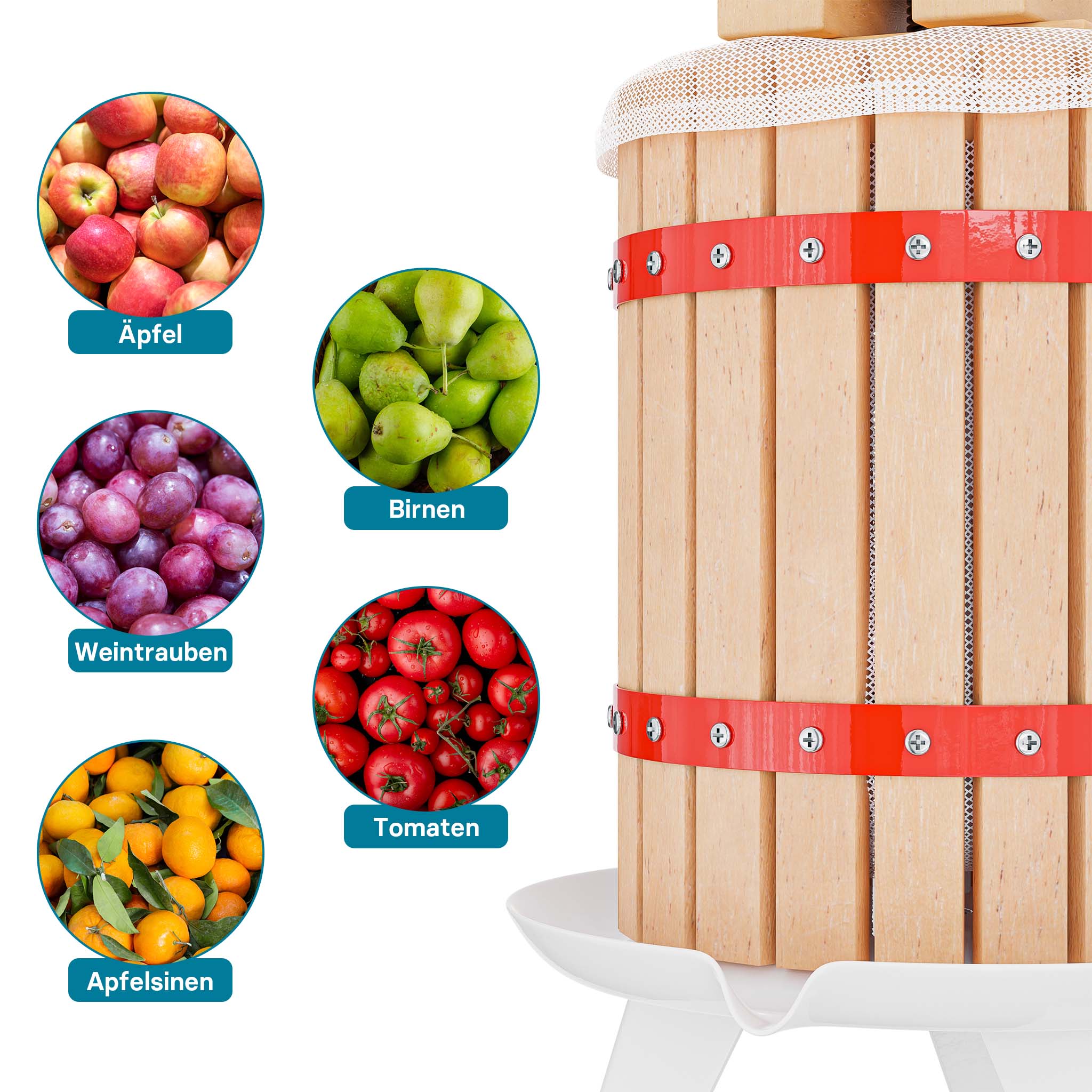 Pressoir à fruits - presse à fruits - 18 litres