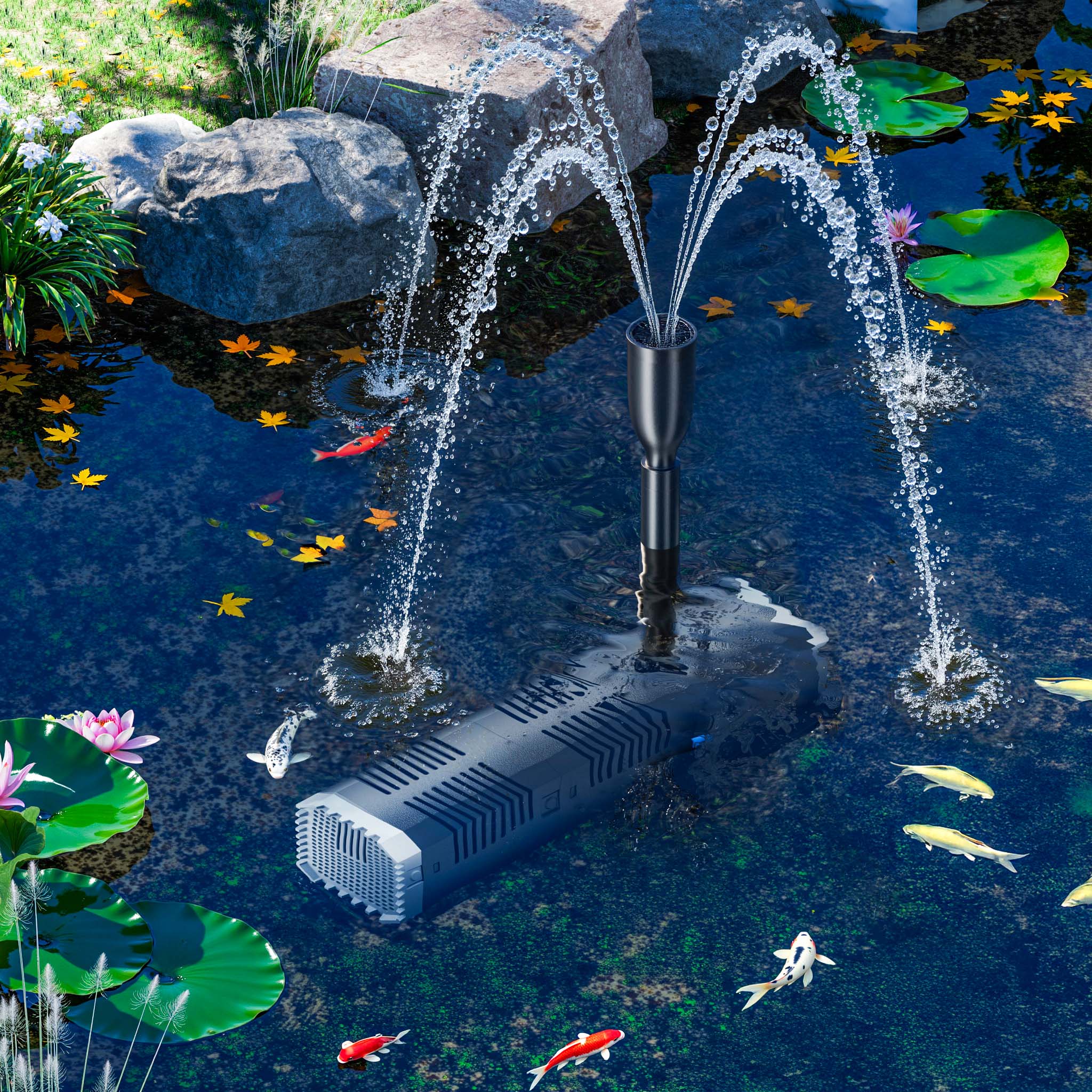 SunSun CHJ-6000 ECO Teichpumpe | 6000 L/h, 100W | Energiesparende Filter- & Bachlaufpumpe
