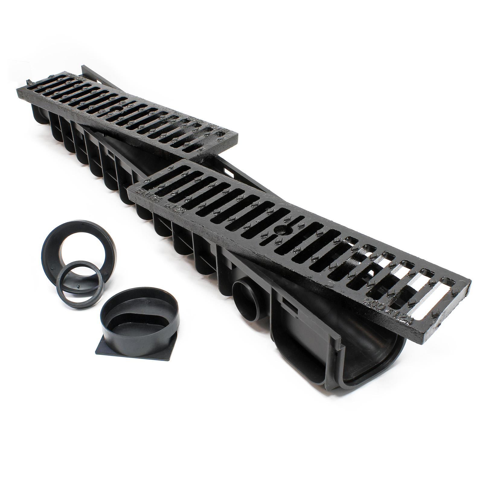 VidaXL 6x Caniveaux Drainage Acier Galvanisé 6m - Évacuation Eau Patios Allées Avec Grilles Et Système Filtration