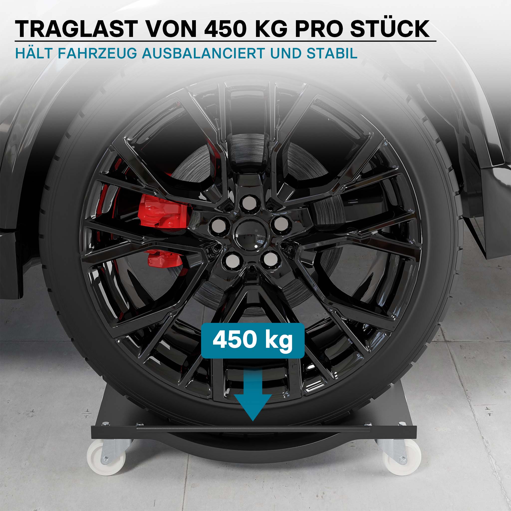 Produktbild von LZQ Rangierhilfe-Set – 4 Stück, Je 1000 Kg Traglast – Für Autos, Anhänger & Mehr – Mit 360° Rollen