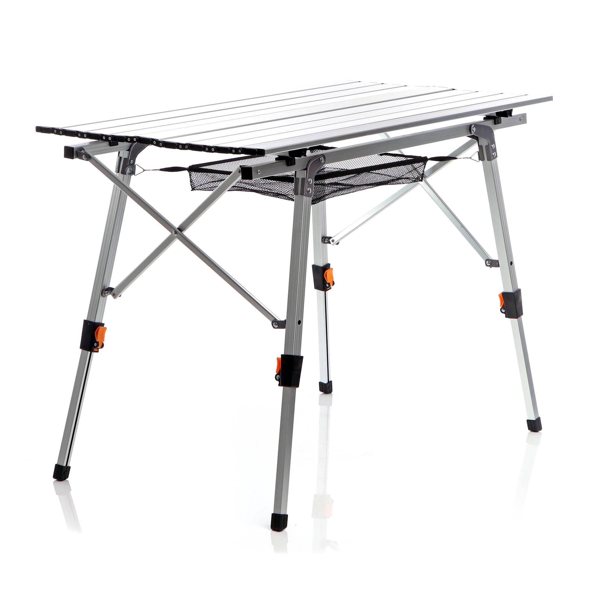 Wiltec Faltbarer Campingtisch Klapptisch silbergrau 90x53cm Multifunktionstisch