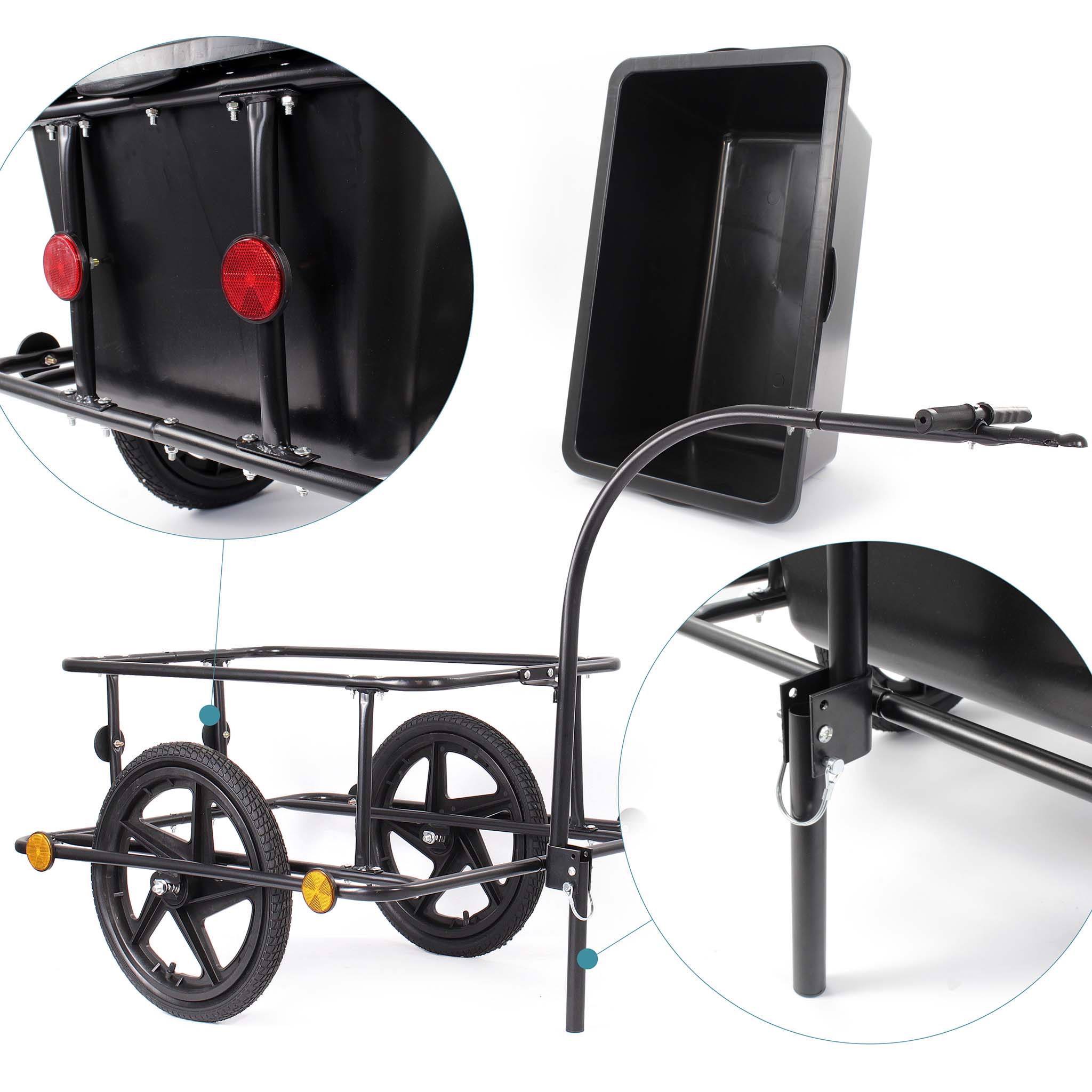 Wiltec Fahrradanhnger 90l Wanne Lastenanhnger 80kg Handwagen  Transportanhnger | eBay