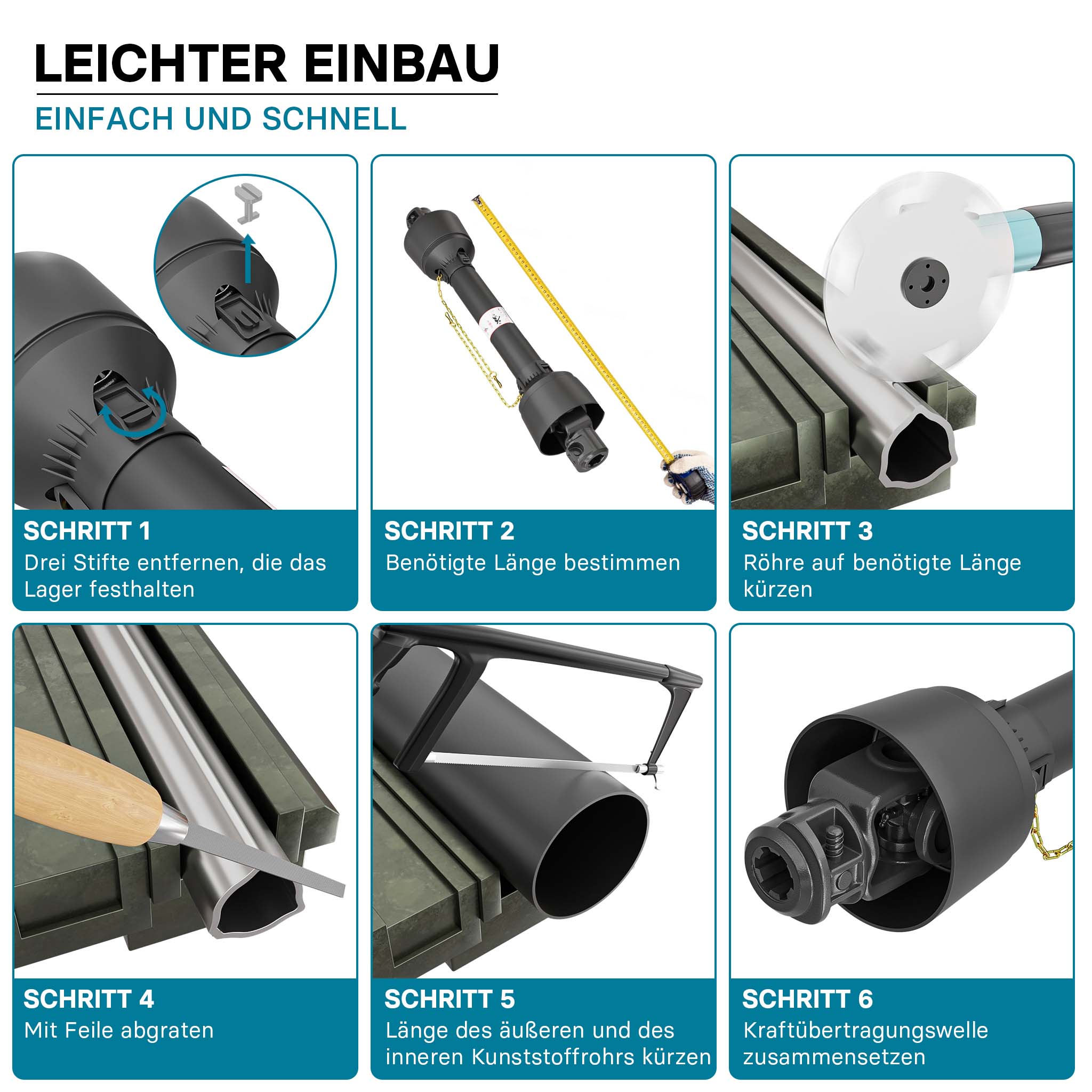 Zapfwelle T4 Gelenkwelle 1200-1560mm 460Nm 540U/min PTO-Shaft 40kW 1 3/8 6 Zahn Zapfwelle T4 Gelenkwelle 1200-1560mm 460Nm 540U/min PTO-Shaft 40kW 1 3/8 6 Zahn