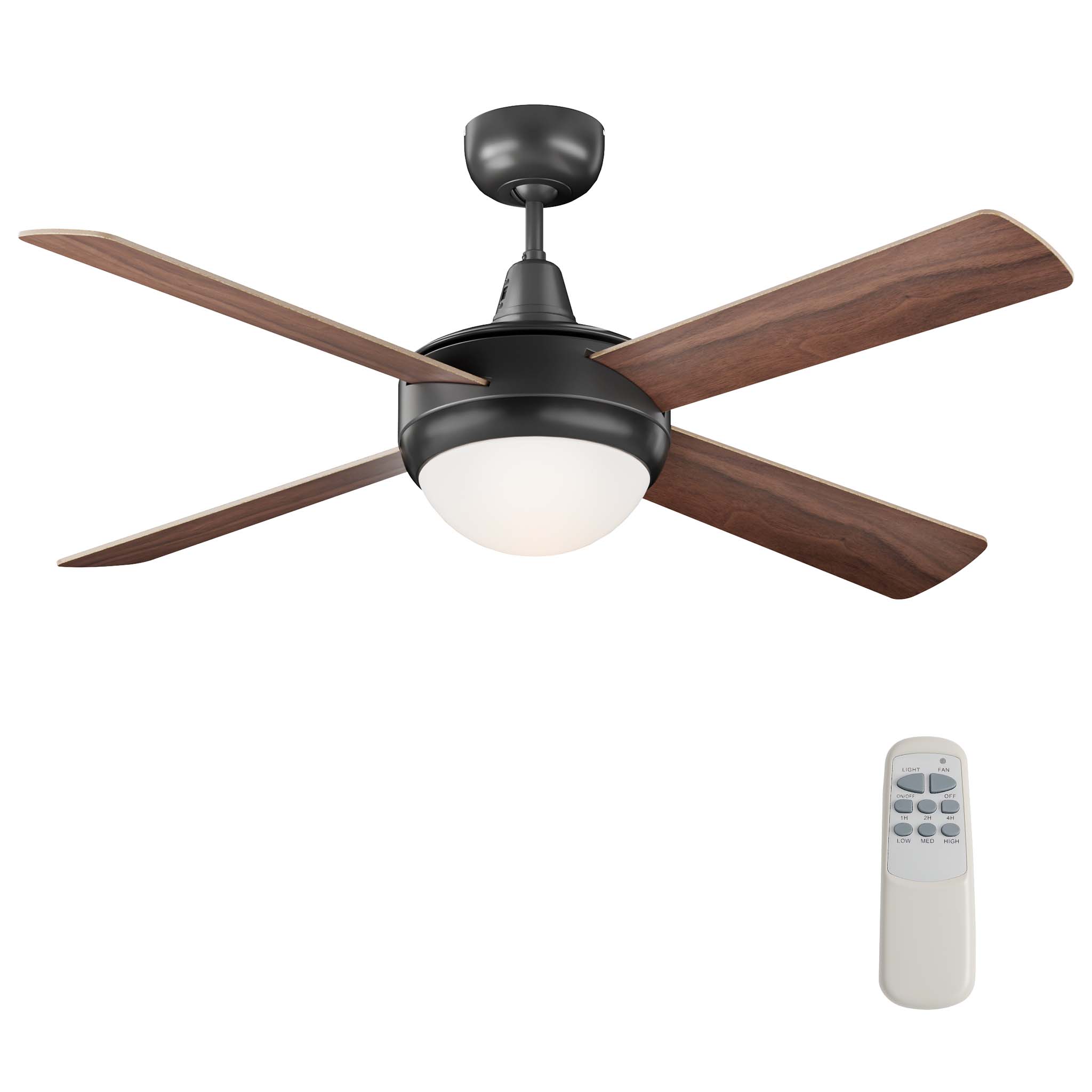 ROWIND Ventilateur noir/noyer sans lumière 90