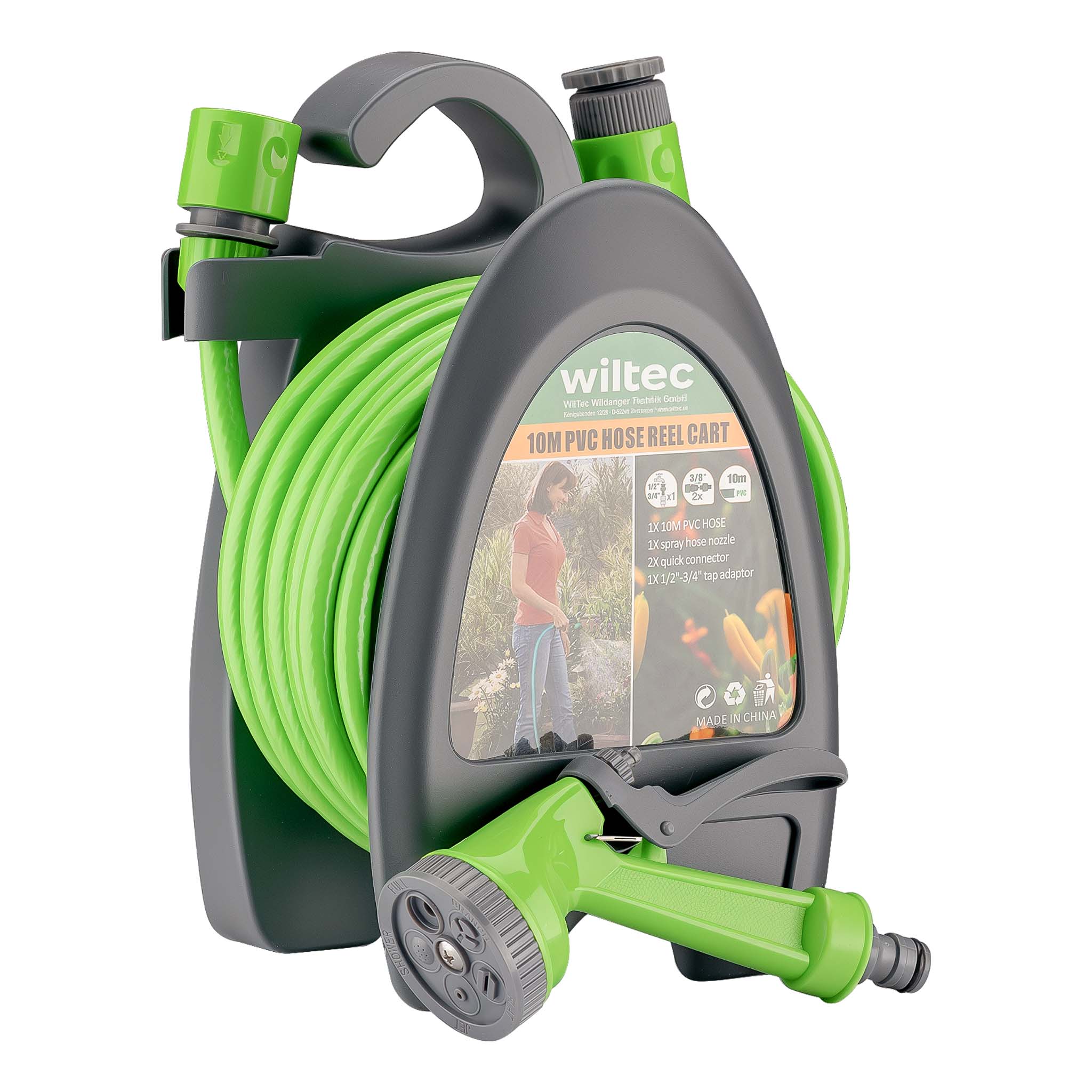 Wiltec Mini Schlauchabroller 10m Schlauchtrommel Gartenschlauch Aufroller