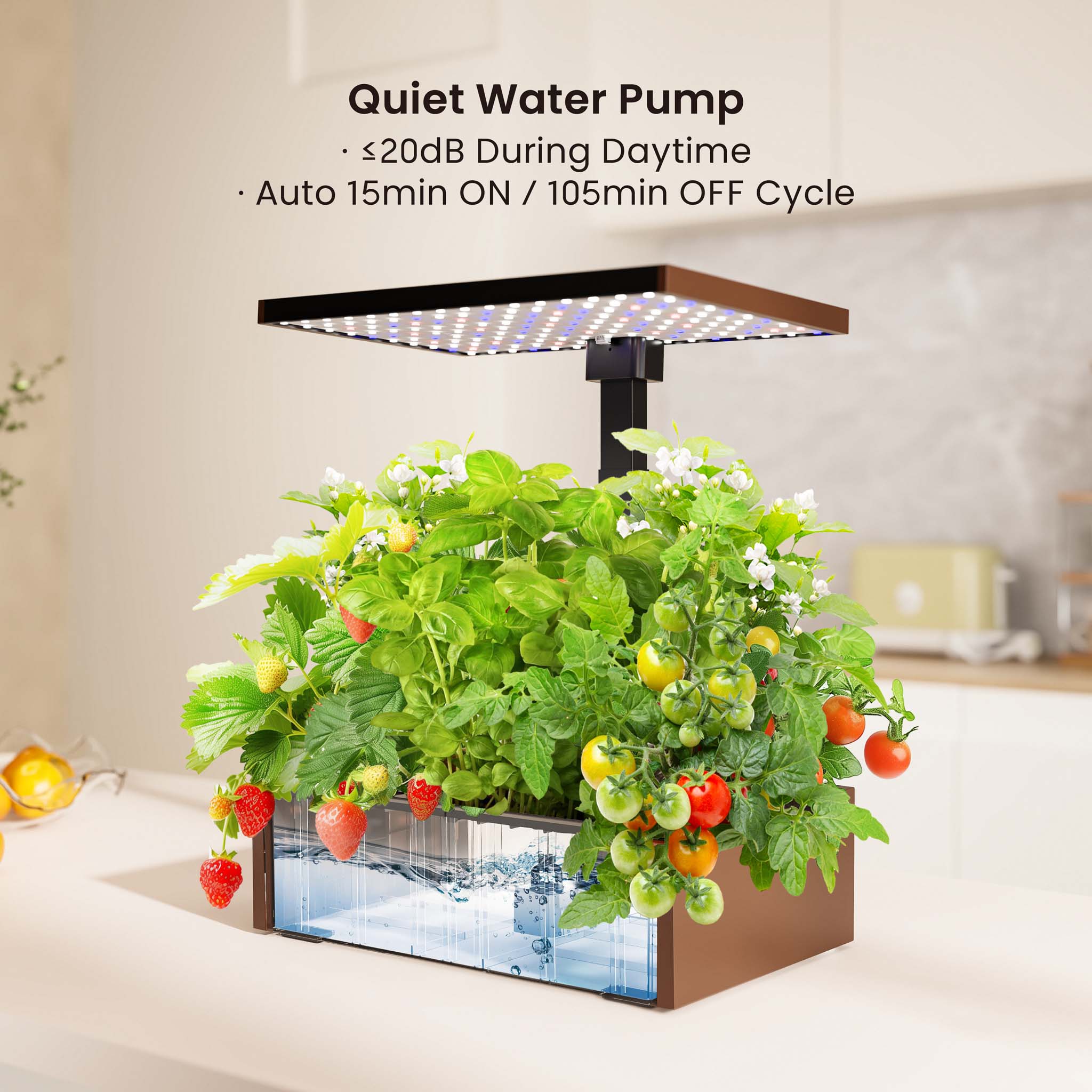 Système Hydroponique 17 Dosettes Avec Lampes LED Spectre Complet - Jardinière Intelligente Intérieur